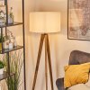 Flemming Stehleuchte 50 cm Naturfarben, Schwarz, 1-flammig