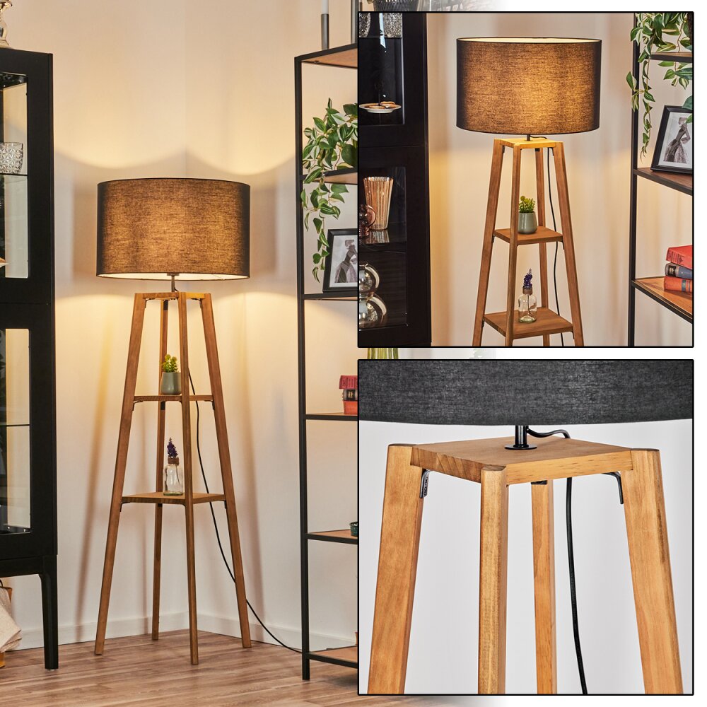Flemming Stehleuchte 50 cm Naturfarben, Schwarz, 1-flammig main product photo