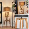 Flemming Stehleuchte 50 cm Naturfarben, Schwarz, 1-flammig