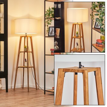 Flemming Stehleuchte 50 cm Naturfarben, Schwarz, 1-flammig Flemming Stehleuchte 50 cm Naturfarben, Schwarz, 1-flammig