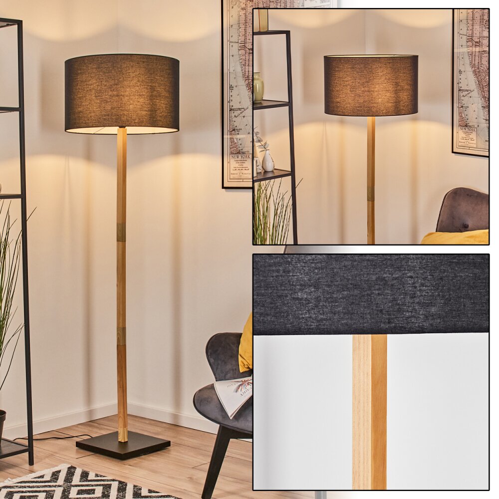 Flemming Stehleuchte 50 cm Naturfarben, Schwarz, 1-flammig main product photo