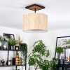Bongal Deckenleuchte 35 cm Naturfarben, Schwarz, 1-flammig
