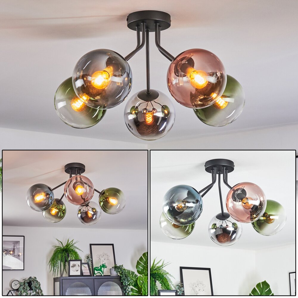 Gastor Deckenleuchte Glas 15 cm Blau, Chrom, Grün, Klar, Kupferfarben, Rauchfarben, 5-flammig main product photo