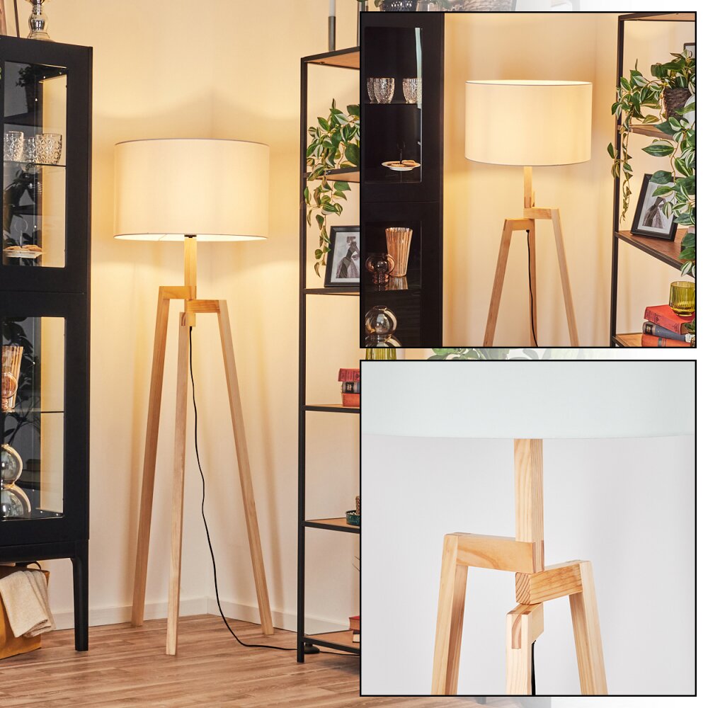 Flemming Stehleuchte 50 cm Naturfarben, Schwarz, 1-flammig main product photo