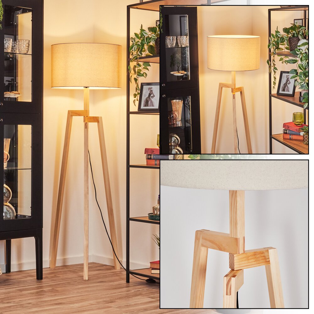 Flemming Stehleuchte 50 cm Naturfarben, Schwarz, 1-flammig main product photo