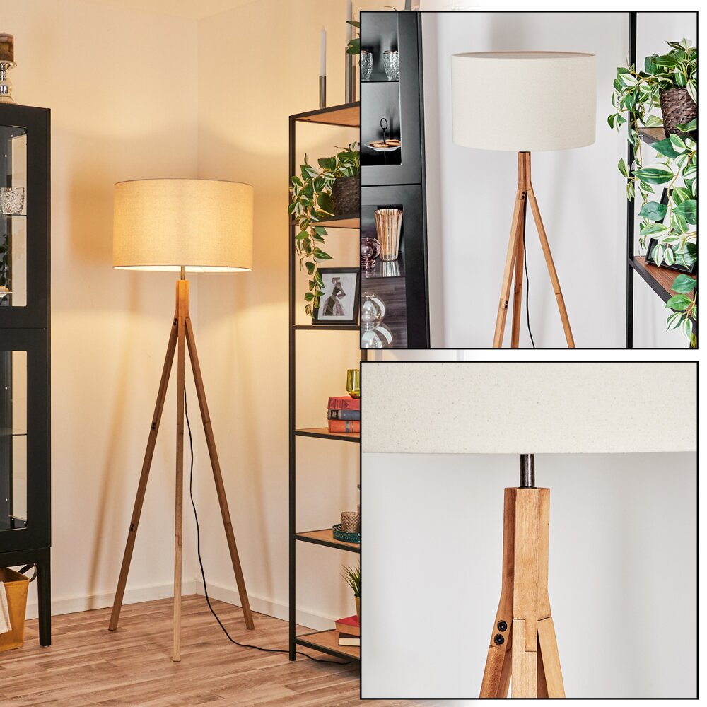 Flemming Stehleuchte 50 cm Naturfarben, Nickel-Matt, 1-flammig main product photo