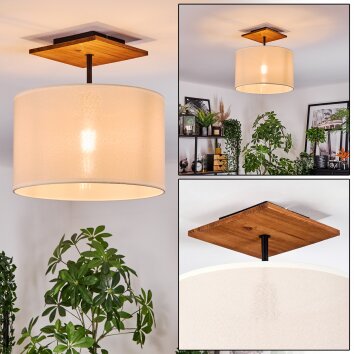 Bassagoda Deckenleuchte 35 cm Naturfarben, Schwarz, 1-flammig