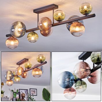 Chehalis Deckenleuchte Glas 10 cm, 12 cm, 15 cm Blau, Grün, Klar, Kupferfarben, 10-flammig