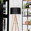 Flemming Stehleuchte 50 cm Holz dunkel, Schwarz, 1-flammig