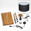Flemming Stehleuchte 50 cm Holz dunkel, Schwarz, 1-flammig