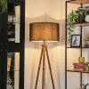 Flemming Stehleuchte 50 cm Holz dunkel, Schwarz, 1-flammig