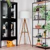 Flemming Stehleuchte 50 cm Braun, Naturfarben, Schwarz, 1-flammig