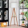 Flemming Stehleuchte 50 cm Holz dunkel, Schwarz, 1-flammig