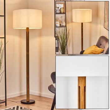 Flemming Stehleuchte 50 cm Braun, Naturfarben, Schwarz, 1-flammig