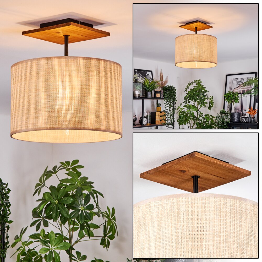 Sabadim Deckenleuchte 35 cm Naturfarben, Schwarz, 1-flammig main product photo