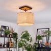 Sabadim Deckenleuchte 35 cm Naturfarben, Schwarz, 1-flammig