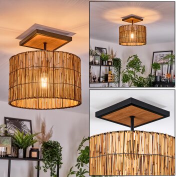 Cando Deckenleuchte 35 cm Naturfarben, Schwarz, 1-flammig