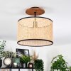 Ramila Deckenleuchte 35 cm Naturfarben, Schwarz, 1-flammig