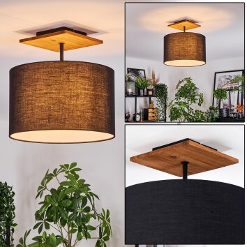 Bassagoda Deckenleuchte 35 cm Naturfarben, Schwarz, 1-flammig