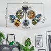 Koyoto Deckenleuchte Glas 15 cm Blau, Gold, Grün, Klar, 7-flammig