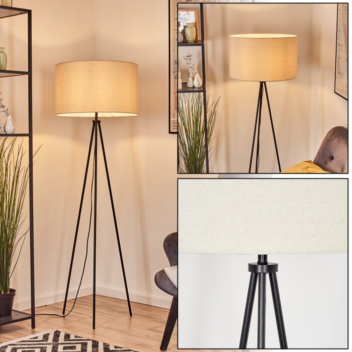 Flemming Stehleuchte 50 cm Schwarz, 1-flammig