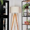Flemming Stehleuchte 50 cm Naturfarben, Schwarz, 1-flammig