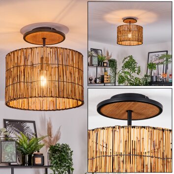 Cando Deckenleuchte 35 cm Naturfarben, Schwarz, 1-flammig