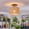 Ramila Deckenleuchte 35 cm Naturfarben, Schwarz, 1-flammig