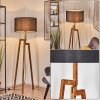 Flemming Stehleuchte 50 cm Naturfarben, Schwarz, 1-flammig