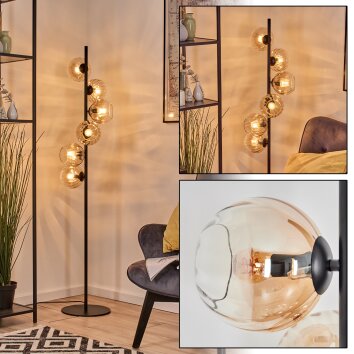 Koyoto Stehleuchte Glas 15 cm Bernsteinfarben, 6-flammig