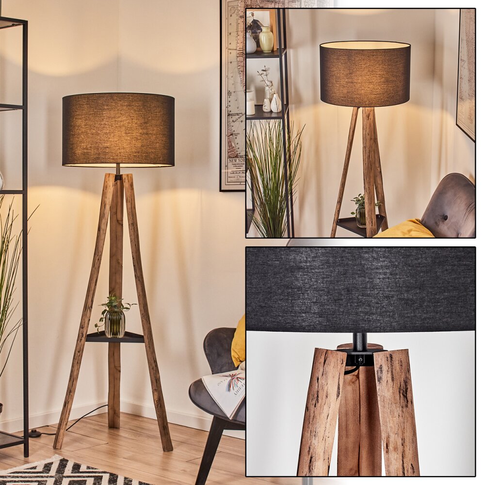 Flemming Stehleuchte 50 cm Naturfarben, Schwarz, 1-flammig main product photo