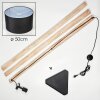 Flemming Stehleuchte 50 cm Naturfarben, Schwarz, 1-flammig