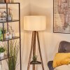 Flemming Stehleuchte 50 cm Naturfarben, Schwarz, 1-flammig