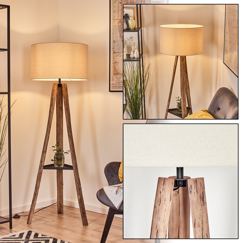 Flemming Stehleuchte 50 cm Naturfarben, Schwarz, 1-flammig main product photo
