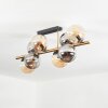 Gastor Deckenleuchte Glas 15 cm Gold, Schwarz, 8-flammig