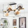 Gastor Deckenleuchte Glas 15 cm Gold, Schwarz, 8-flammig