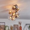 Gastor Deckenleuchte Glas 15 cm Gold, Schwarz, 8-flammig
