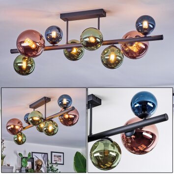 Chehalis Deckenleuchte 10 cm, 12 cm, 15 cm Blau, Grün, Kupferfarben, 8-flammig