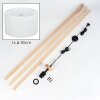 Flemming Stehleuchte 50 cm Naturfarben, Schwarz, 1-flammig
