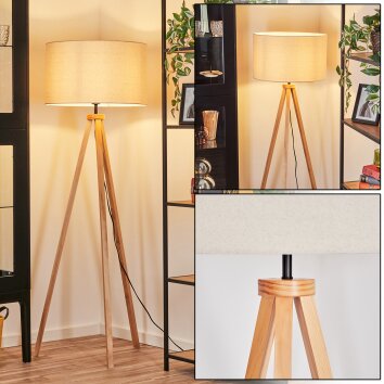 Flemming Stehleuchte 50 cm Naturfarben, Schwarz, 1-flammig Flemming Stehleuchte 50 cm Naturfarben, Schwarz, 1-flammig