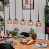 Koyoto Pendelleuchte Glas 15 cm Naturfarben, Schwarz, 5-flammig