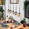 Koyoto Pendelleuchte Glas 15 cm Naturfarben, Schwarz, 5-flammig