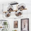 Gastor Deckenleuchte Glas 15 cm Gold, Schwarz, 8-flammig