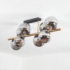 Gastor Deckenleuchte Glas 15 cm Gold, Schwarz, 8-flammig