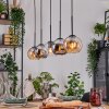 Koyoto Pendelleuchte Glas 15 cm Naturfarben, Schwarz, 5-flammig