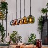 Koyoto Pendelleuchte Glas 15 cm Naturfarben, Schwarz, 5-flammig