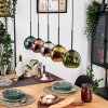 Koyoto Pendelleuchte Glas 15 cm Naturfarben, Schwarz, 5-flammig