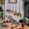 Koyoto Pendelleuchte Glas 15 cm Naturfarben, Schwarz, 5-flammig