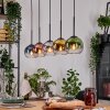 Koyoto Pendelleuchte Glas 15 cm Naturfarben, Schwarz, 5-flammig