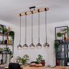 Koyoto Pendelleuchte Glas 15 cm Naturfarben, Schwarz, 5-flammig